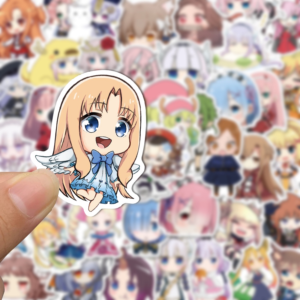 Bộ 50 Miếng Dán Trang Trí laptop Chống Thấm Nước Kiểu Hoạt Hình Dễ Thương