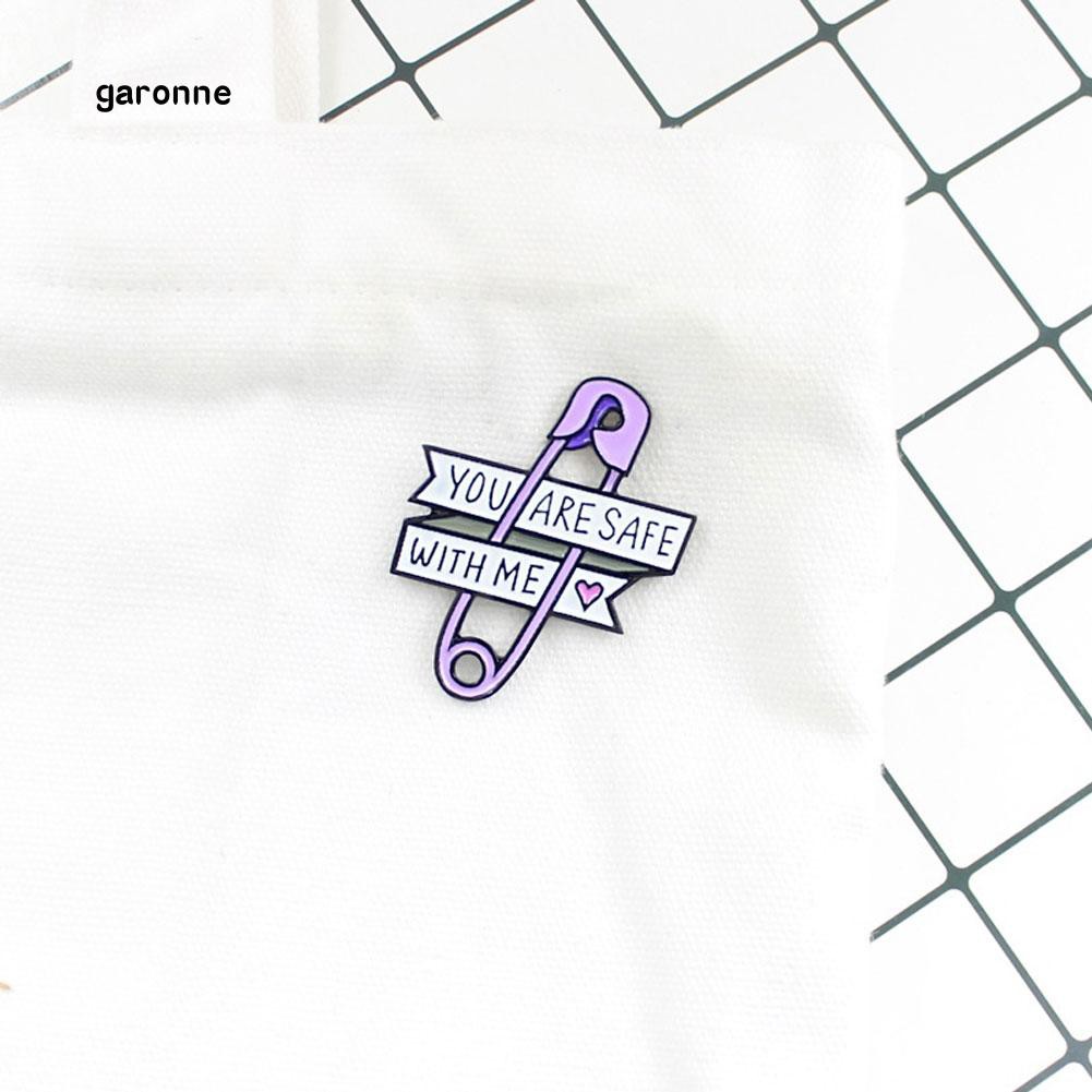 Ghim cài áo hình kim băng gắn chữ You Are Safe With Me đáng yêu cho nữ