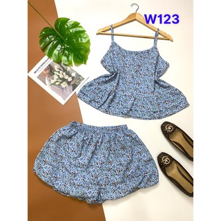 Bộ Mango quần bí đùi 2 dây thời trang