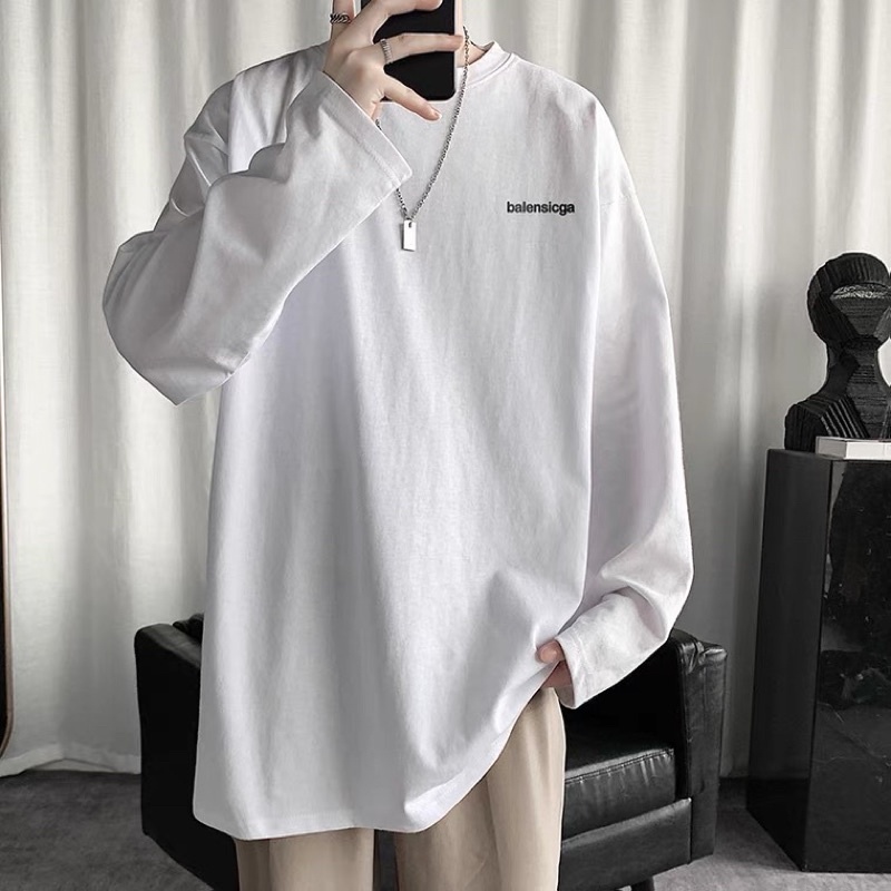 Áo thun tay dài form rộng ,áo phông dài tay chất cotton dày đẹp in hình CHỮ XINH
