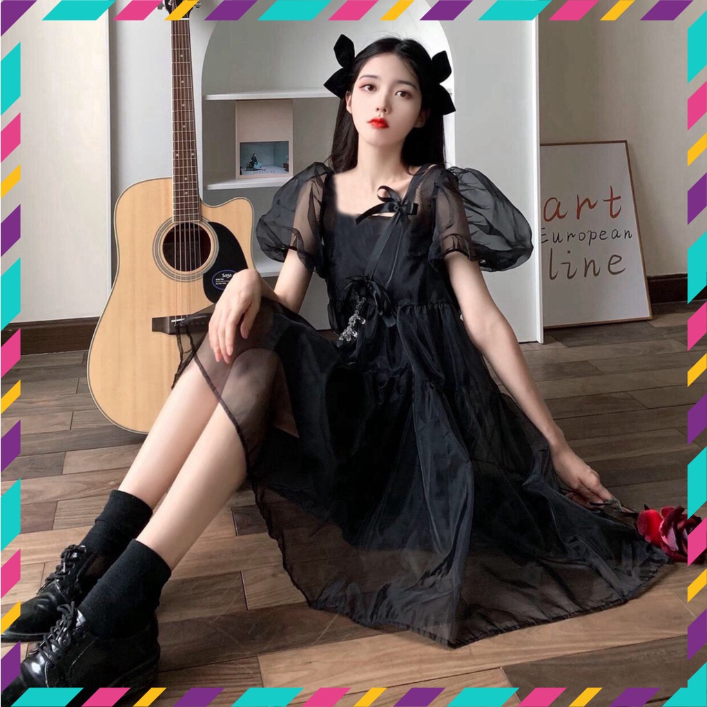 Váy Nữ, Váy Babydoll Voan Tay Phồng Style Tiểu Thư Công Chúa, Vải Voan Tơ 2 Lớp Tay Phồng | BigBuy360 - bigbuy360.vn