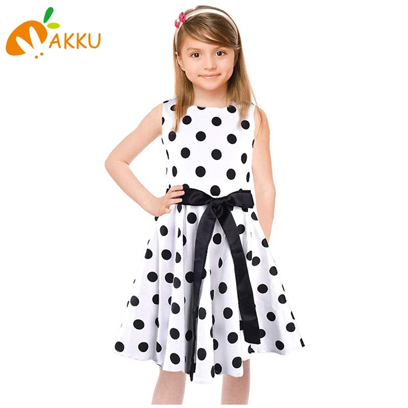 Thời Trang Bé Gái Chấm Bi Nơ Trẻ Em Váy akku
