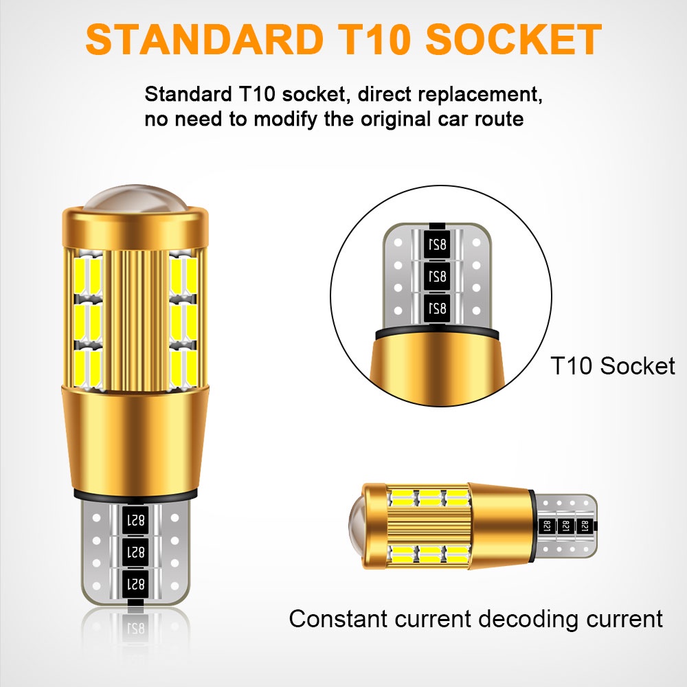 1x W5W T10 LED Canbus 12V 6000K 3014 30 SMD Xe ô tô 5W5 Bóng đèn LED Khe hở Nêm Ánh sáng bên Siêu sáng cho Đèn LED ô tô