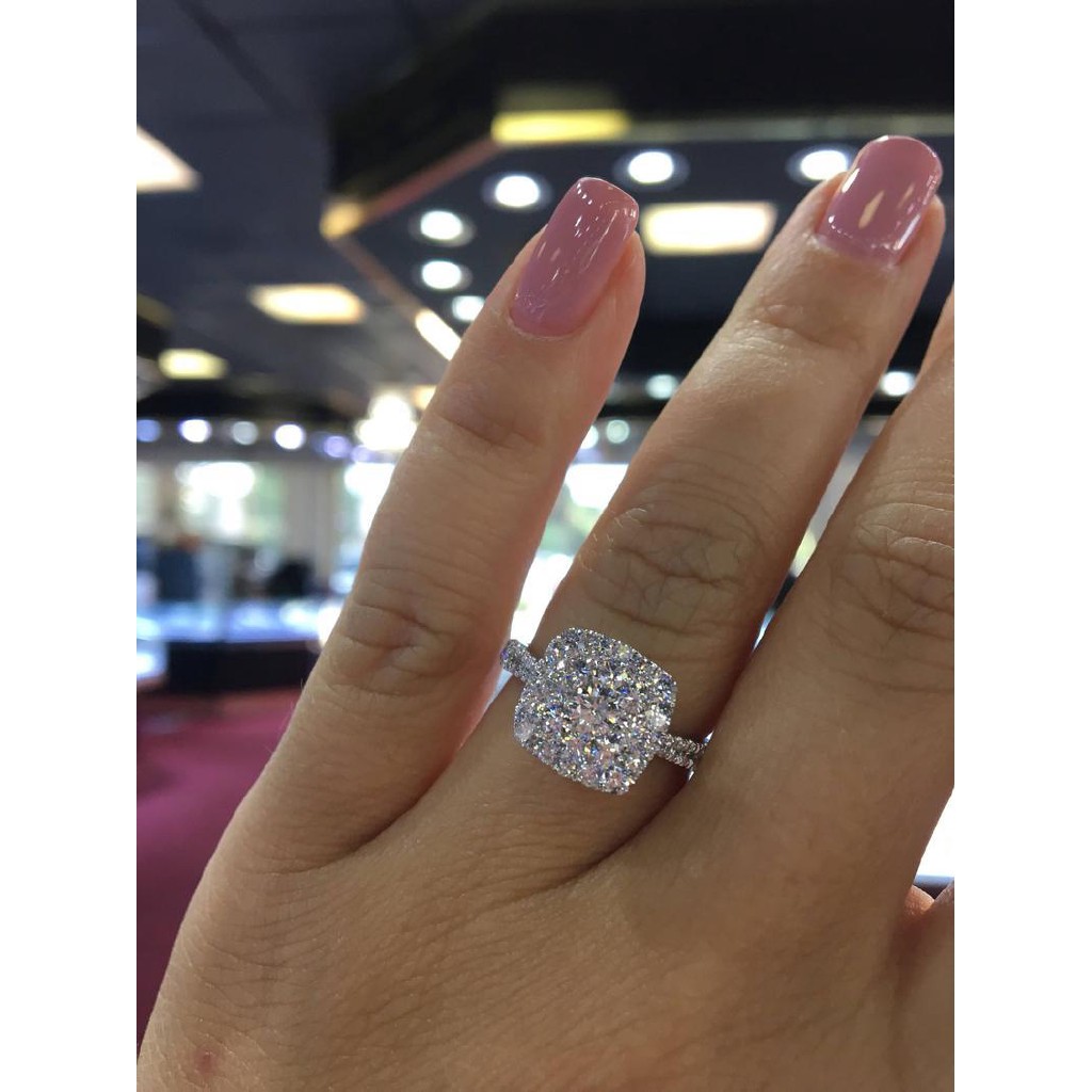 Nhẫn đeo tay kim loại đính đá thanh lịch cho nữ