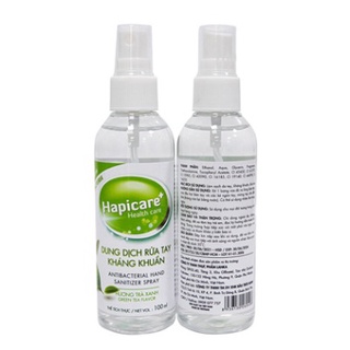 Chai Xịt diệt khuẩn mini HapiCare (100ml)/Xịt rửa tay mini/Nước kháng khuẩn / Rửa tay khô {HCM}