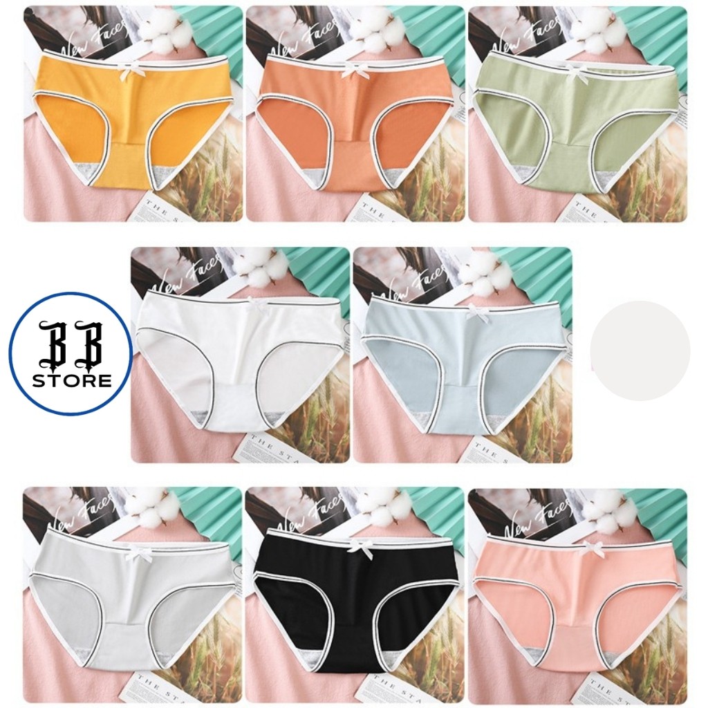 Quần lót nữ cotton, quần lót cotton kháng khuẩn cao cấp trơn viền đen trắng co giãn 4 chiều thoáng khí BB Store | BigBuy360 - bigbuy360.vn