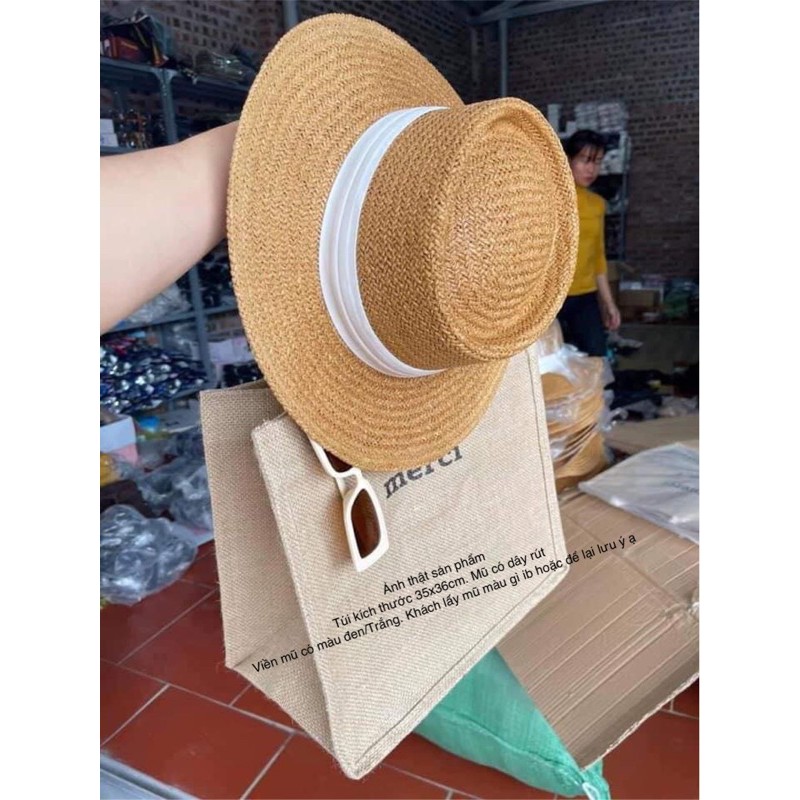 Set Túi Mũ Kính Đi Biển