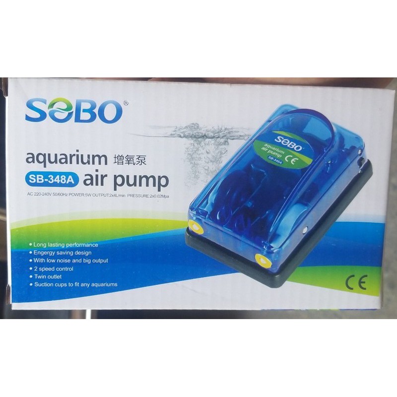 Máy sủi khí OXY các loại hiệu Atman, Quanlong, Sobo, Vipsun 1, 2 vòi cho hồ cá cảnh, TẶNG KÈM DÂY VÀ ĐÁ SỦI