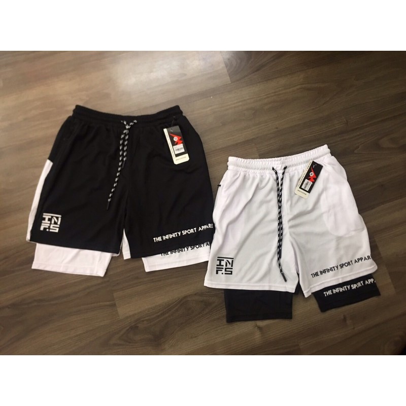 Quần gym 2 lớp - chạy bô, gymer, thể thao - có túi đựng điện thoại | BigBuy360 - bigbuy360.vn