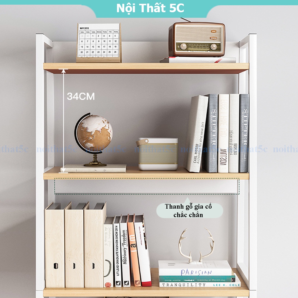 Kệ sách lưu trữ đa năng màu gỗ tối cực đẹp, chất liệu gỗ MDF chống ẩm phù hợp mọi không gian