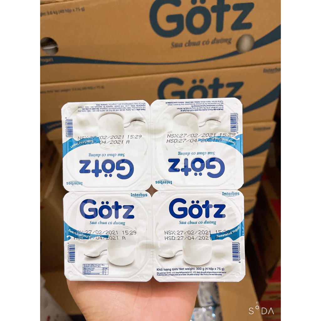 ( Rẻ Vô Đich) Thùng sữa chua trắng Gotz 48 hộp x 75gr date luôn mới