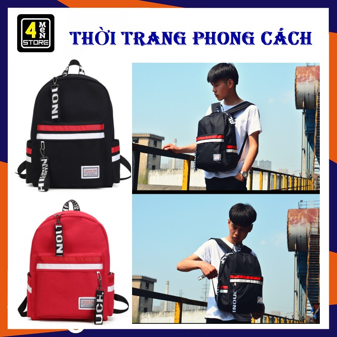 Balo Thời Trang 2 Sọc Đỏ Trắng (Có Ảnh_Video Thật)