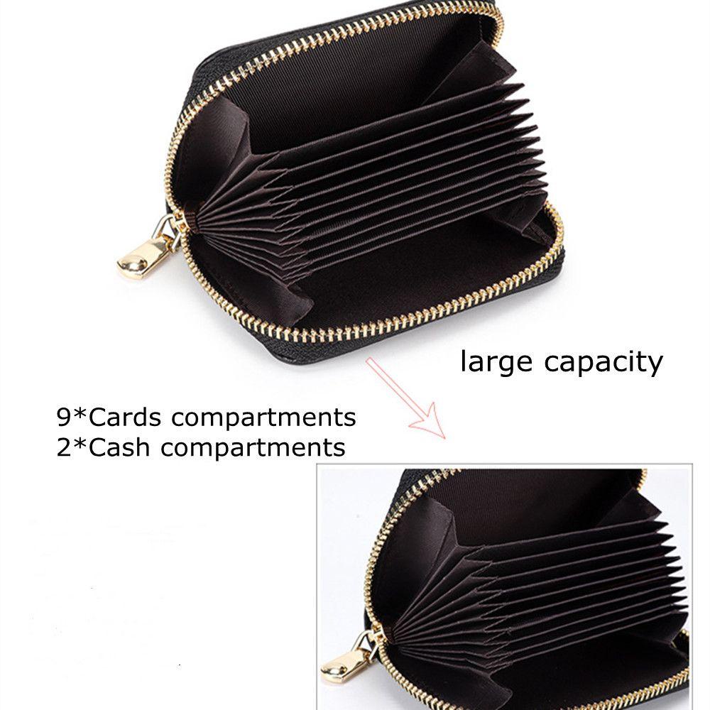 Ví Da Thật Đựng Thẻ Tín Dụng / Danh Thiếp Có Khóa Kéo Phong Cách Hàn Quốc Mihan