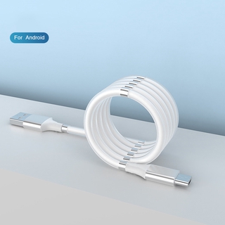 iPhone Fast Charging Cable Magnetic Fast Charging Data Line Type-c/Android/Apple Portable Self Winding Mobile Phone Cable