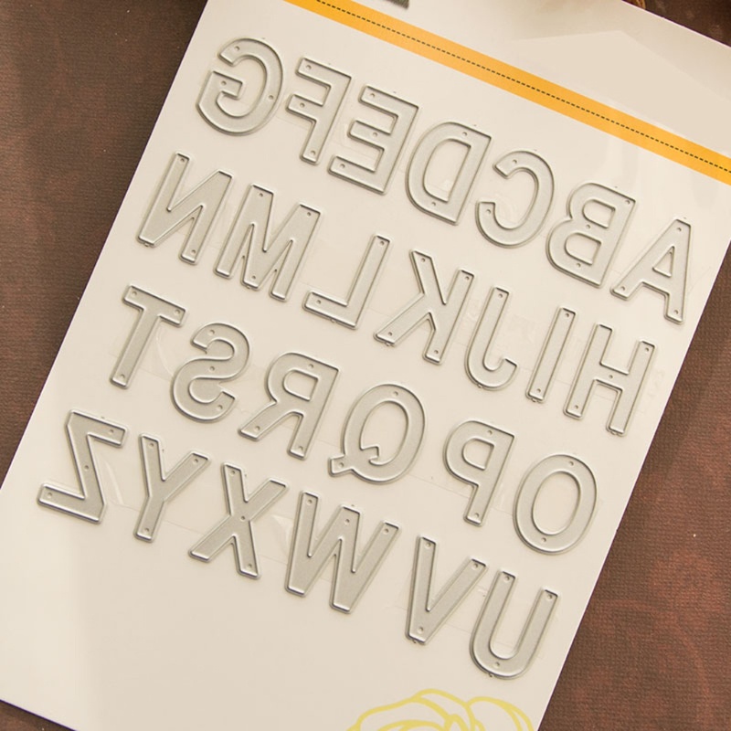 QQ Khuôn Cắt Giấy Kim Loại Hình Chữ Cái Alphabet Cho Trang Trí Thiệp Sổ Tay