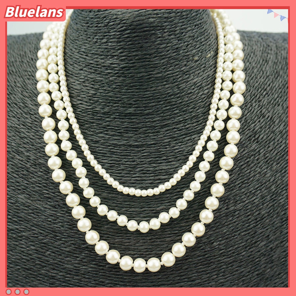 Vòng cổ Nhiều Tầng Đính Ngọc Trai Giả Thời Trang Dành Cho Nữ