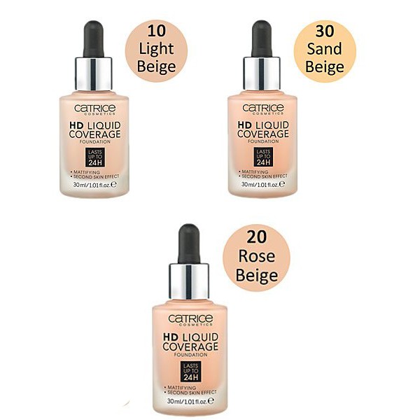 Kem nền Catrice HD Liquid Foundation che khuyết điểm kiềm dầu 30ml #030 Sand beige | BigBuy360 - bigbuy360.vn