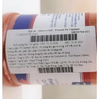 [Lọ 120g] BỘT ỚT CAYENNE [Belgium] METRO CHEF Chilli Powder Piment De Cayenne (cff)