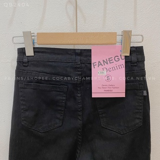 [QB2404] Quần jeans đen loe xẻ giữa mã 2404 (Có sẵn/Ảnh thật)