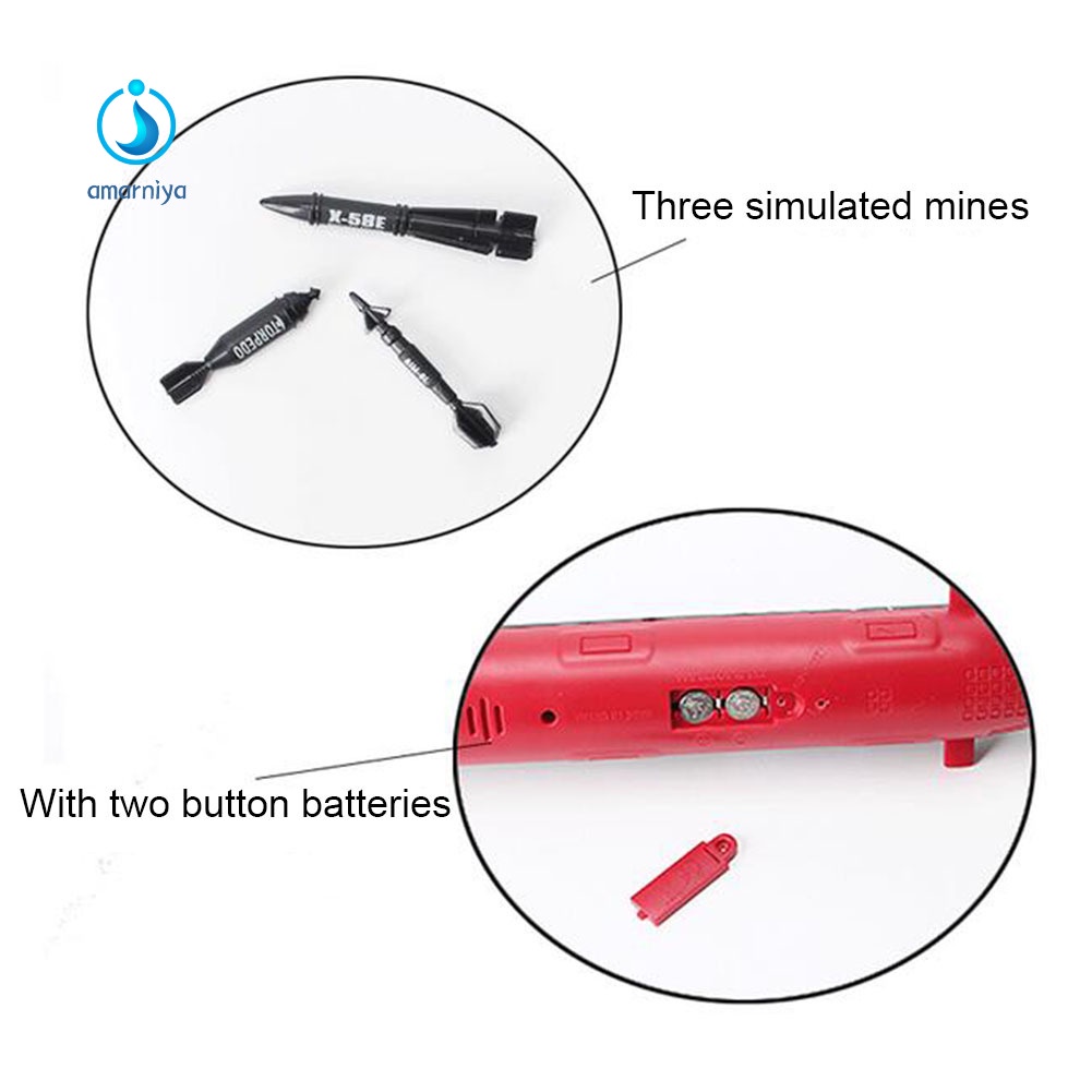 Mô hình tàu ngầm và ngư lôi có đèn và nhạc giáo dục sớm cho bé