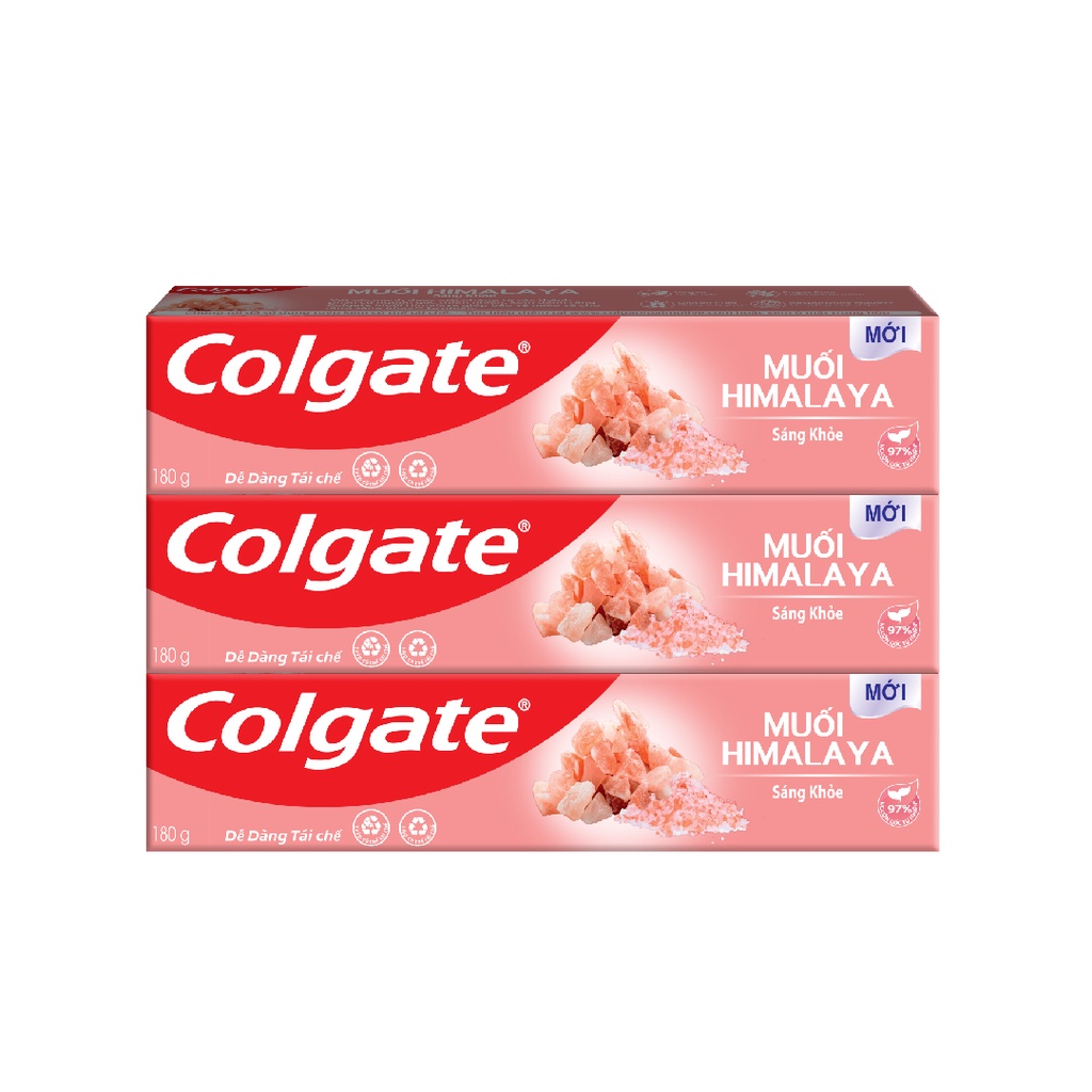 Bộ 3 Kem đánh răng Colgate thiên nhiên muối hồng Himalaya 180g