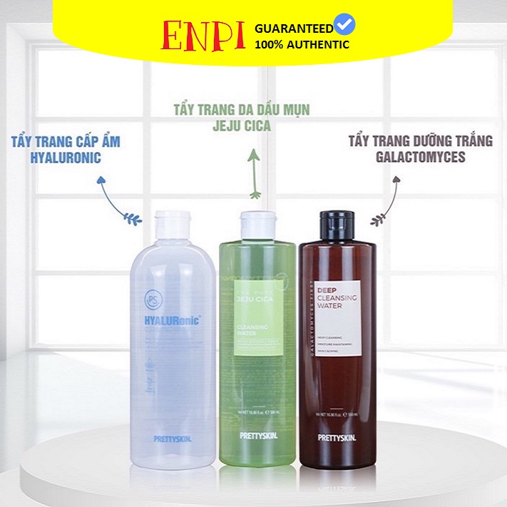 Nước tẩy trang Pretty Skin Rau má, Dưỡng sáng, Cấp ẩm