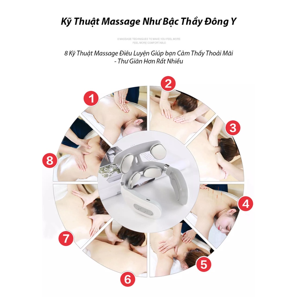 Máy Massage Cổ Vai Gáy 4 Đầu Chuyên Nghiệp Công Nghệ Nhật Bản - Kỹ Thuật Massage Như Bậc Thầy Đông Y