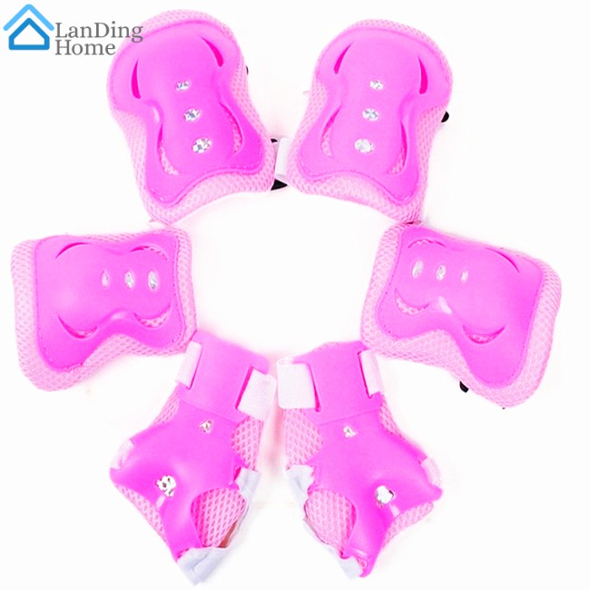 Set 6 Miếng Đệm Bảo Vệ Khuỷu Tay / Đầu Gối / Khuỷu Tay An Toàn Cho Bé Khi Chơi Thể Thao Sự Bảo Vệ