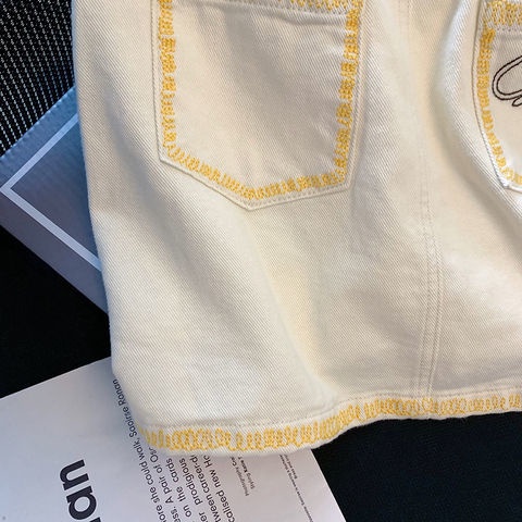 Mới Chân Váy Ngắn Lưng Cao Hoạ Tiết Thêu Thời Trang Mùa Hè Cho Nữ