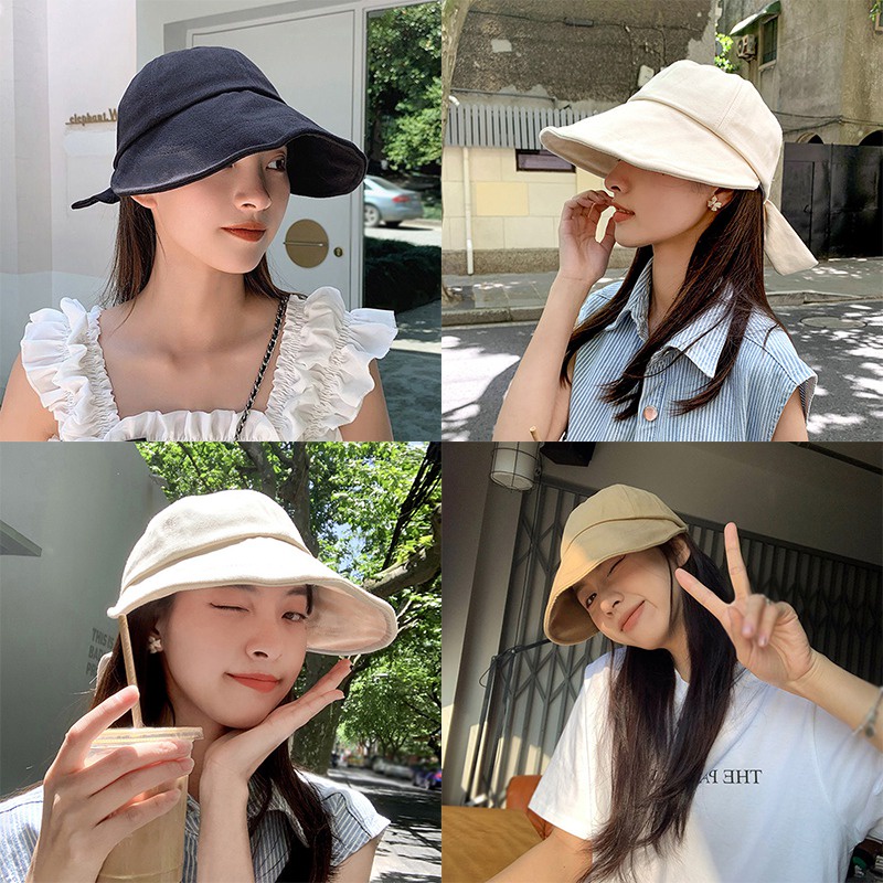 Nón Rộng Vành Phối Nơ Thời Trang Mùa Hè Cho Nữ