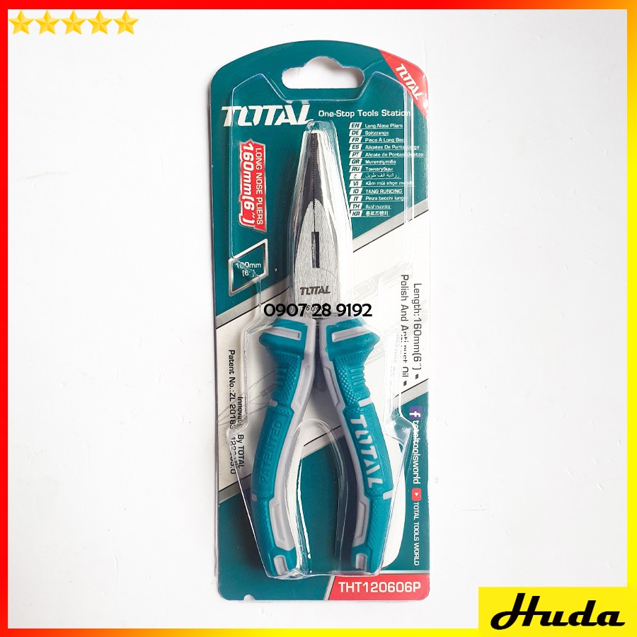 Kìm kềm mũi nhọn mỏ dài cao cấp dài 160mm 180mm chất liệu CRv cao cấp Total Ingco POI