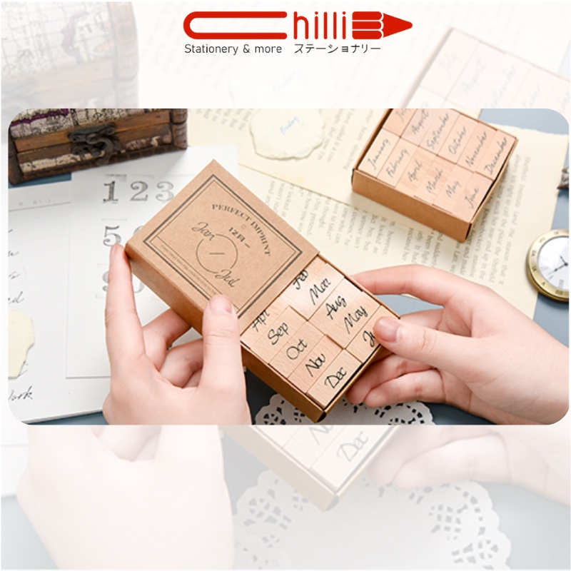 Set Dấu Gỗ BEIFA Trang Trí Sổ Họa Tiết Đa Dạng, Nhỏ Gọn, Xinh Xắn