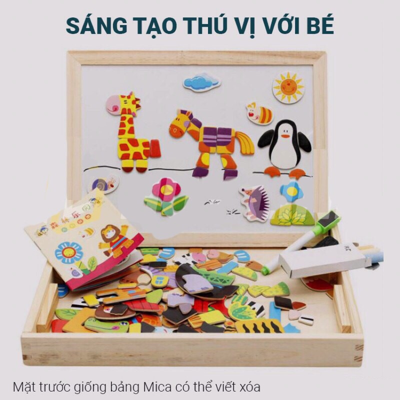 Đồ chơi trẻ em bằng gỗ, ghép hình có từ tính. Đồ chơi trí tuệ trẻ em