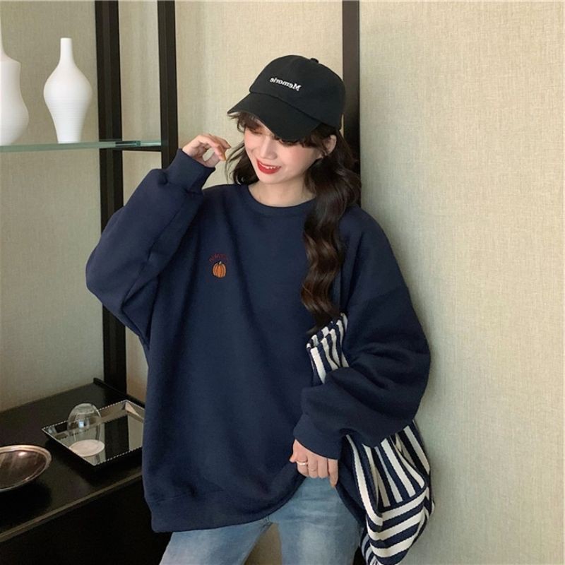 (FREESHIP + ẢNH THẬT) ADHD00014 Áo hoodie Bí Ngô Tini tay dài dáng dài rộng màu trơn phong cách Hàn Quốc siêu cute | BigBuy360 - bigbuy360.vn
