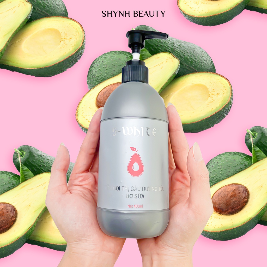 Dầu Gội Giảm Gàu Bơ Sữa S-White - 450ml