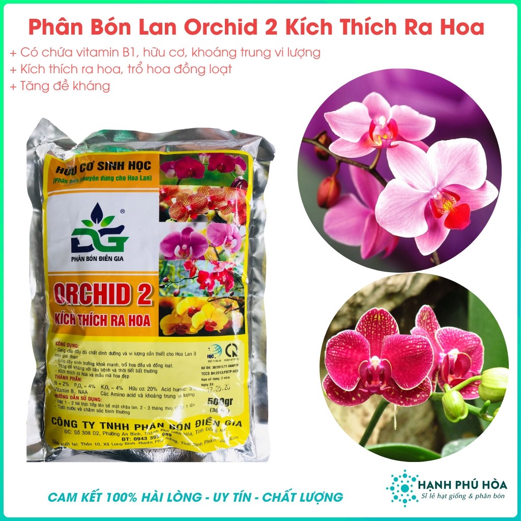 Phân Bón Hữu Cơ Kích Hoa Cho Lan Orchid 2 300g/Gói -Dùng Cho Hoa Lan,Cây Cảnh, Màu Sắc Đẹp, Bao Gồm Phân Dơi &amp; Trùn Quế