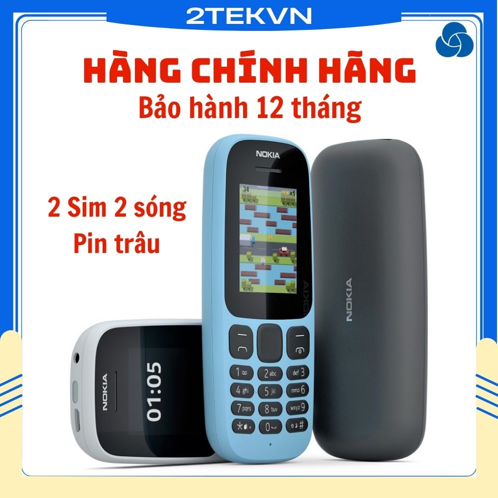 Điện thoại 2 sim giá rẻ Nokia 105 (2017) pin trâu siêu bền