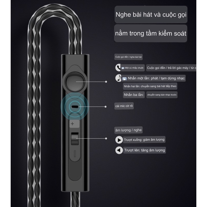 Tai Nghe Gaming kim loại bass mạnh Có Dây Nhét Tai Chơi Game Chống Ồn Có Mic In Ear Cho PC IPPlus và các dòng điện thoại