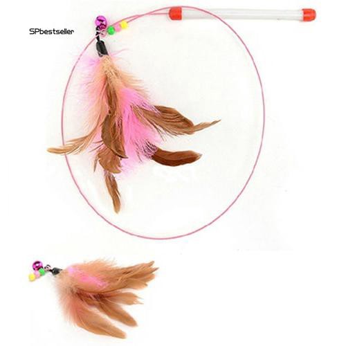 Gậy đồ chơi gắn lông vũ nhiều màu sắc dành cho mèo cưng