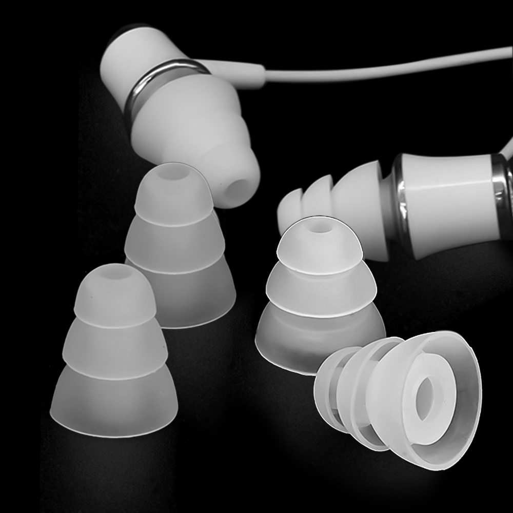 1 Cặp Nút Bịt Tai Nghe Nhét Tai Ba Lớp Bằng Silicone