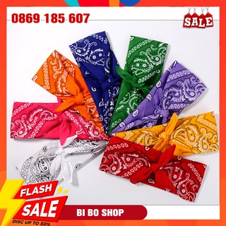 Khăn Đội Đầu Bandana Vuông Họa Tiết 55x55 Cá Tính Có Nhiều Màu Thời Trang