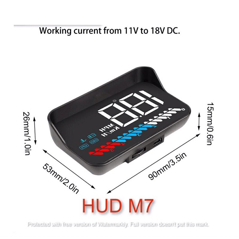 Bộ HUD M7 OBD GPS Hiển Thị Tốc Độ & Thông Tin Lên Kính Lái Kết Nối OBD 2 + GPS Giá Rẻ