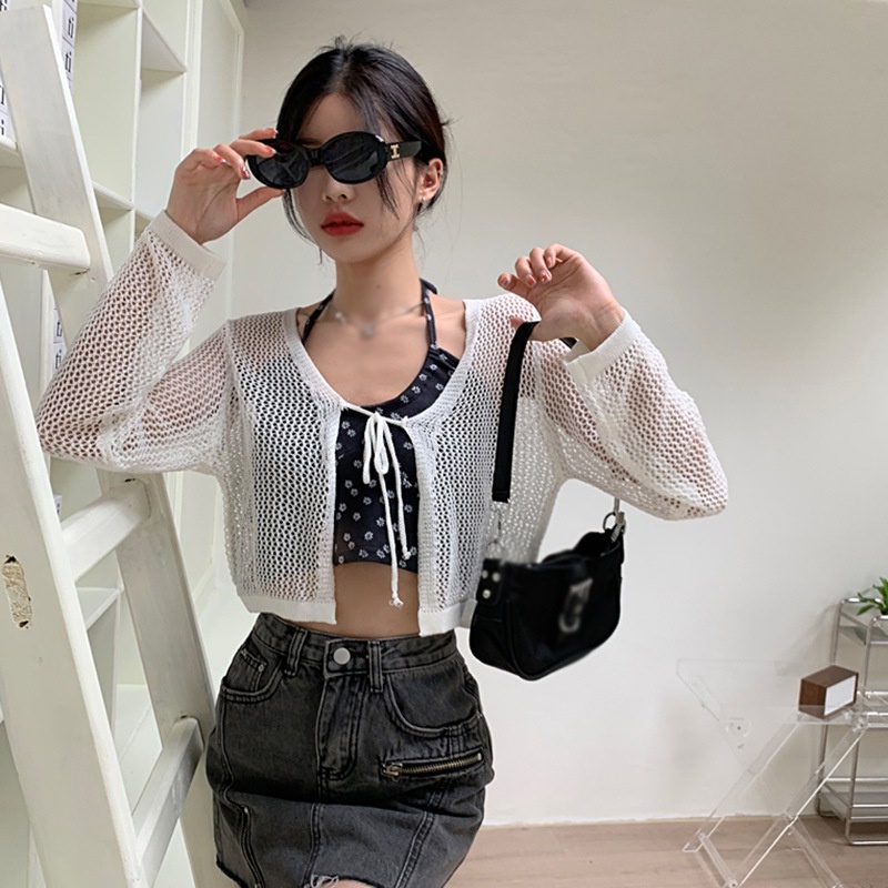 Áo Khoác Cardigan Cổ Chữ V Màu Sắc Thanh Lịch Cho Nữ