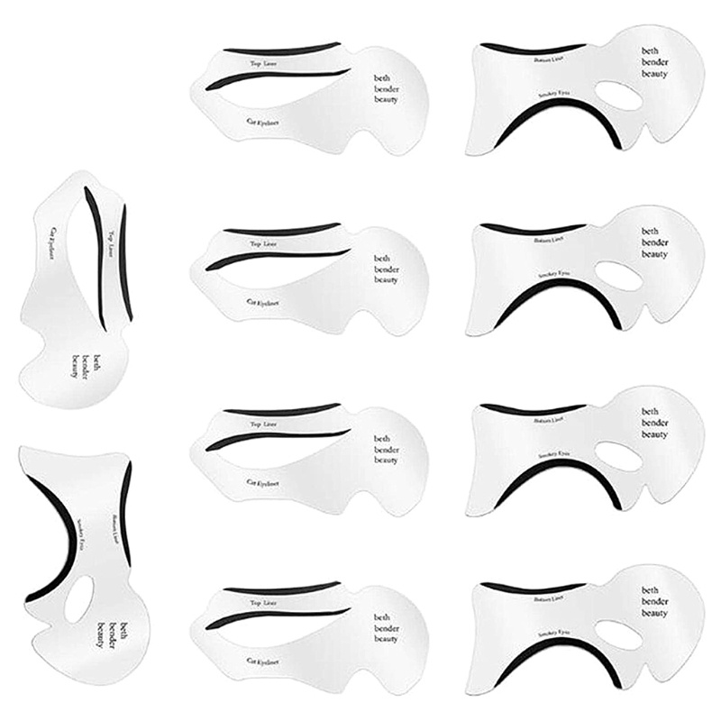 [Hàng mới về] Bộ 2/10 cái khuôn trang điểm kẻ mắt lông mày 10mk chuyên dụng