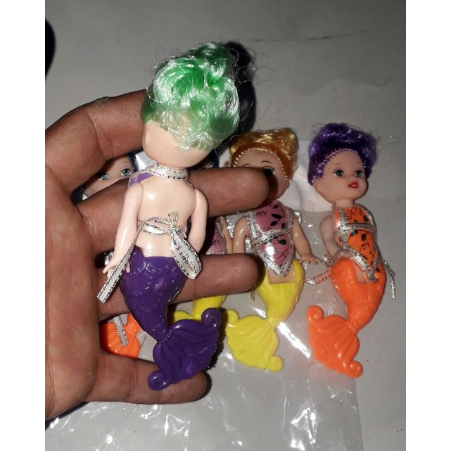 Sét 5 em búp bê khớp tiên cá mini bằng nhựa cao 10cm rất đẹp