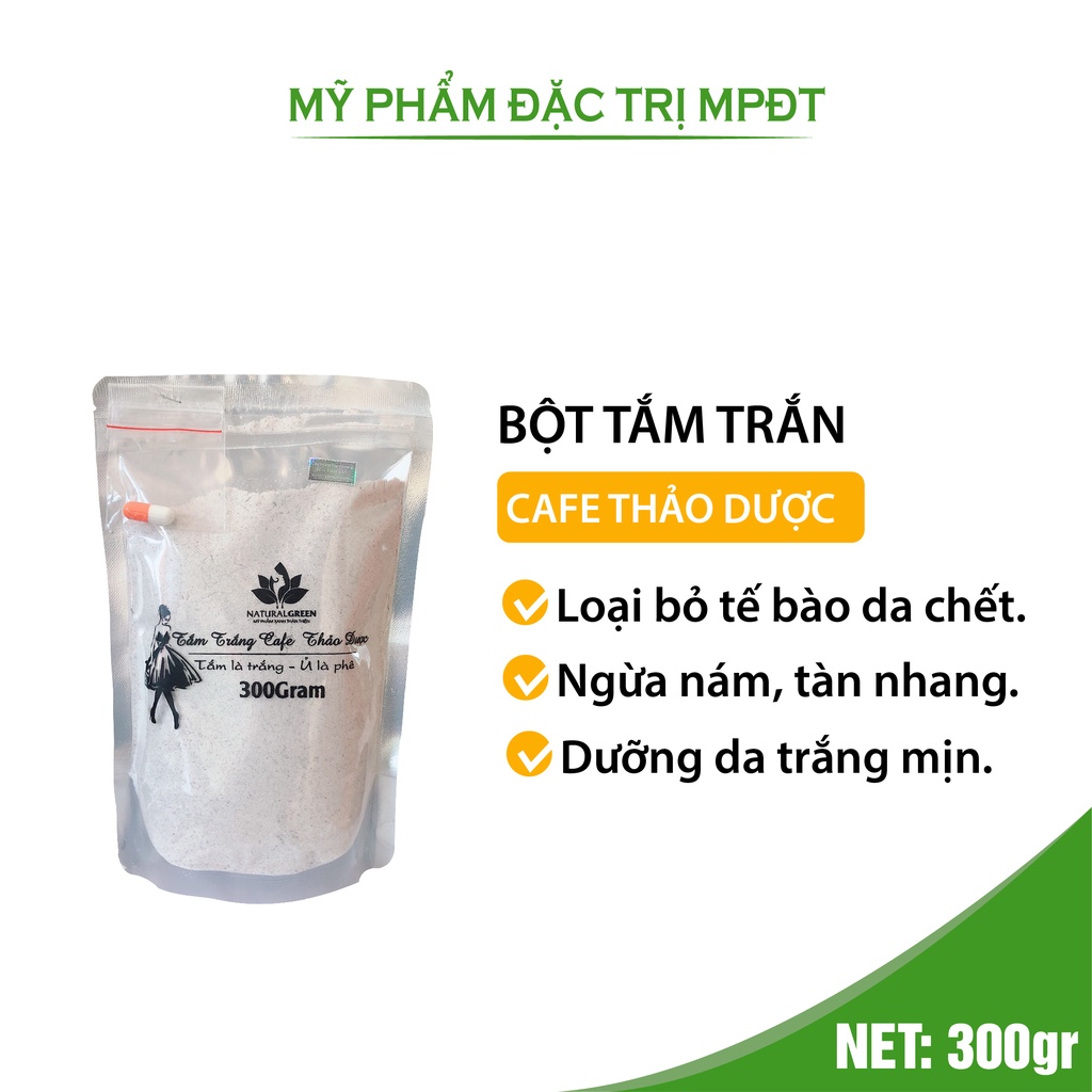 Tắm trắng cafe thảo dược tắm trắng tại nhà an toàn, làn da mịn màng, trắng sáng 300gr