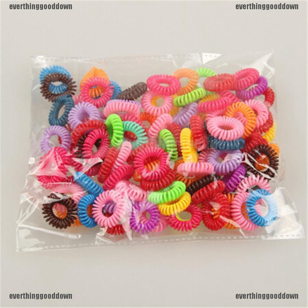 Set 10 Dây Buộc Tóc Nhựa Màu Trơn Tiện Dụng