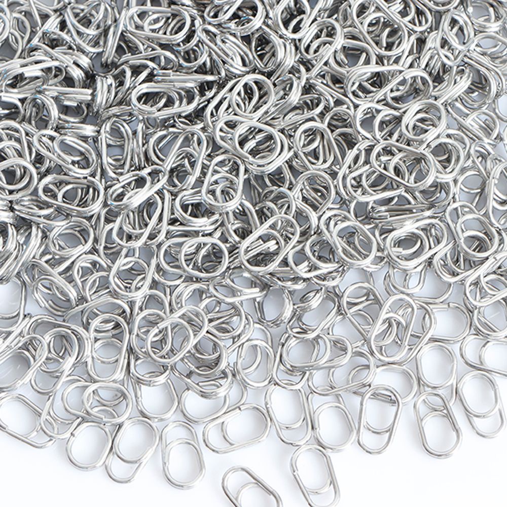 Bộ 50 Móc Khóa Hình Oval Bằng Thép Không Gỉ Bền Bỉ Chất Lượng Cao Dùng Trong Câu Cá
