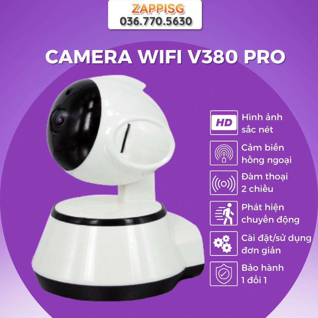 Siêu sale camera v380,camera wifi IP V380 ,cam giám sát hồng ngoại nhìn ban đêm - Bảo hành 1 đổi 1 toàn quốc