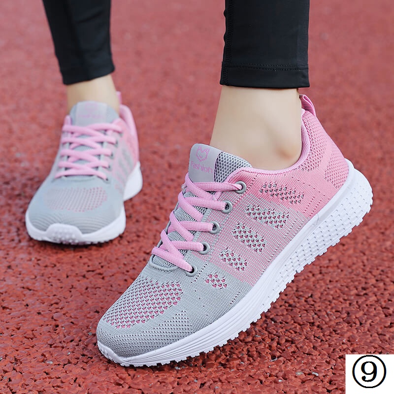 Giày Thể Thao Phối Lưới Thoáng Khí Màu Đen Siêu Nhẹ Chống Trượt Thời Trang Xuân Hè Cho Nữ